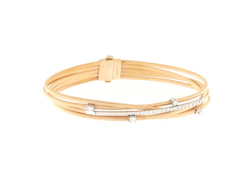 BRACCIALE A CINQUE FILI IN ORO ROSA E BIANCO  CON DIAMANTI GOA MARCO BICEGO BG618-B2